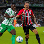 ‘Era ele ou eu’: Enzo Diaz explica carrinho que gerou princípio de confusão em Atlético Nacional x São Paulo na Libertadores